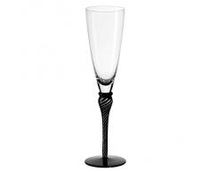 Coppa da champagne, flute champagne, bicchiere champagne, bicchiere per cocktail"NIGHT - n - DAY ",nero/bianco/trasparente, 27 cm, bicchiere per digestivi (AMARA DESIGN powered by CRISTALICA)