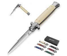 PoktWorld Coltello Pieghevole,Acciaio inossidabile 7Cr17 di Coltello Soccorso Portatile di Sopravvivenza per Caccia,Campeggio attività allAperto Multiuso (Resina Bianco)
