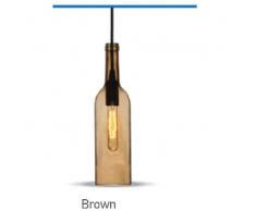 Lampadario decorativo 1MT E14 Bottle Shape Ð¤72mm Vetro-Marrone