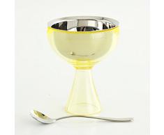 A di Alessi AMMI01S YB Big Love Set Composto da Un Coppa per Gelato in Acciaio Inossidabile 18/10 e Resina Termoplastica e Un Cucchiaino da Gelato in Acciaio Inossidabile 18/10 Lucido, Giallo