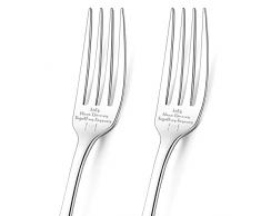 GLOBLELAND 2 Pezzi Forchette Incise Lets Have Dinner Together con Confezione Regalo Forchette da Tavola in Acciaio Inossidabile Forchette da Tavola Divertenti per Regalo di Compleanno Anniversario
