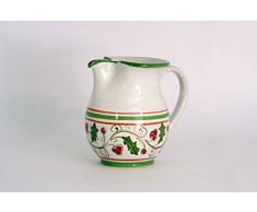 Ceramiche Azzaro & Romano Caltagirone - Brocca da Vino da 1/2 Litro in Ceramica di Caltagirone, Eleganza e Tradizione Siciliana