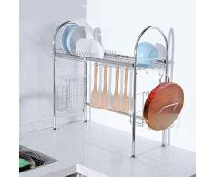 JoyRolly Scolapiatti, Scaldapiatti Piatti in Acciaio Inossidabile Scodelle Scaffali per stoviglie Scaffali per asciugare Utensili da Cucina Portaposate Organizer Argento 1 Livello 1 Tier