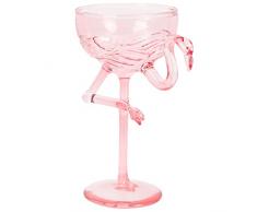 BESTonZON Bicchieri Cocktail Fenicottero Calice Martini 3D Coppa Vino Fenicottero Per Hawaiano Luau Estate Decorazione Festa Tropicale Rosa