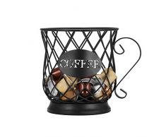 Fuoliystep Cesto Portaoggetti Caffè Cesto Porta Capsule Caffè Universale Cesto Tazza Caffè Organizzatore Cialde Caffè Vintage Porta Capsule Multiplo per Casa Bar Ristoranti Sala da Tè Hotel