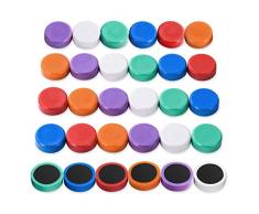 Vicloon Calamite Rotondi, 30Pcs Magneti Rotondi Colorati, Magneti da Ufficio Calamite per Lavagne Magnetiche, Scuola, Seminari, Nel Lavoro Sul Whiteboard e a casa Come Magneti per Frigorifero