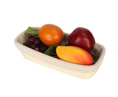 BESTOMZ Cesto Lievitazione Pane Cesta per Il Pane in Ratta con Rivestimento in Tessuto 30.5cm Rettangolare