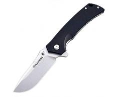HARNDS Warrior Coltello Pieghevole Portatile con Manico G10, Coltello a Serramanico Multiuso in Acciaio Inossidabile D2 per Caccia, Campeggio, Sopravvivenza