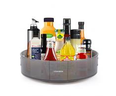 UOHHBOE Porta Spezie Girevoli 360° Portaoggetti Girevole Plastica Vassoio Porta Barattoli per Olio Marmellata Cosmetici Prodotti di Bellezza per la Cucina Dispensa Frigorifero Bagno
