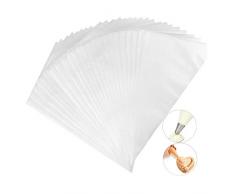 Beunyow Sac a Poche Monouso, 100 Pezzi 55 x 29CM Sac a Poche USA e Getta Sacchetti a Poche DIY Strumenti di Decorazione per Beccucci, Ugelli Russi, Pasticceria Utensili Kit, Dolci Torte Cupcake