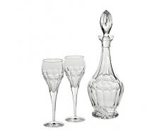 Caraffa vino con 6 bicchieri, set vino, collezione "Rhombus", cristallo, trasparente (DECORATION powered by Cristalica)