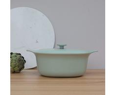 Berghoff Ron Coperto casseruola Ovale in ghisa smaltato, Verde, 28Â cm, 5.2Â Litri