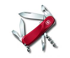 Victorinox, coltellino svizzero Evolution S101 (12 funzioni, lama bloccabile, cacciavite), rosso