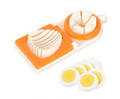 Greyoe Taglia Uovo Sodo, Tagliauovo, Taglia Uova Sode, Tagliafrutta, Separatore di Uova, Tagliapatate, Lavabile in Lavastoviglie Adatto al Taglio di Uova Rotonde e Ovali (Arancione)
