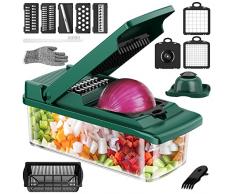 Mandolina per Verdure, Taglia Verdure Multifunzione 15 in 1 Affettaverdure Mandolini da Cucina Manuale con Separatore di Uova per Taglia Patate,Cipolla,Pomodori,Frutta