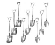 TSHAOUN 9 Pezzi Creativa Cucchiaino Da Caffè In Acciaio Inossidabile, a Forma Di Pala Anguria Tè Al Latte Caffè Zucchero Cucchiaio Gelato Cucchiaio Da Dessert Per Casa Matrimonio Festa