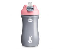 Chicco Pop-up Cup, Bicchiere Antigoccia per Bambini, Pratica Apertura, Beccuccio in Silicone, Chiusura Ermetica, Facile da Trasportare, Bicchiere per Bambini 2 Anni, Capacità 350 ml, Rosa