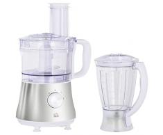 HOMCOM Frullatore da 500W con Caraffa, Lama a S e Lama a 4 Punte in Acciaio Inox, AS e ABS, 3 Velocità Regolabili, 20.5x19x16cm, Bianco