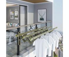 LOVELY Stendipanni Push-Pull per Balcone, Stendino Telescopico Pieghevole Portatile Esterno