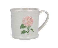 Gisela Graham - Tazza grande in gres porcellanato, motivo ortensia, colore: Rosa