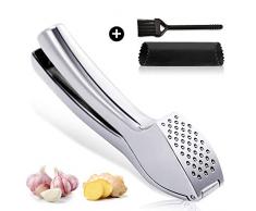 ASANMU Pressa Aglio da Cucina, Schiaccia Aglio Acciaio Inox, Spremiaglio da Cucina, Pressa Aglio Professionale, Spremiaglio per Zenzero, Garlic Rocker And Peeler Set Facile da spremere e Pulire