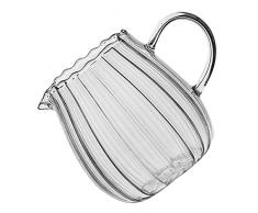 YARNOW Elegante A Forma di Onda di Cristallo di Vetro Creamer con Maniglia del Latte del caffè Creamer Pitchersauce Brocca di Latte Creamer Brocca per La Cucina di Casa (Trasparente)