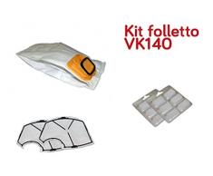 6 SACCHETTI 12 PROFUMINI STICK 2 FILTRO MOTORE KIT VK140 FOLLETTO