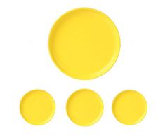 Swuut Piatti snack in ceramica, mini piatti per pane e burro da 15 cm 4 pezzi, colore: Giallo