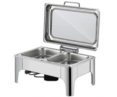 Scaldavivande Scaldavivande, Vassoi Caldi per Buffet Server in Acciaio Inossidabile, Scaldapiatti Elettrico per Ristorazione Buffet, Piastre Calde per Tenere in Caldo Alimenti, Riscaldamento Elett