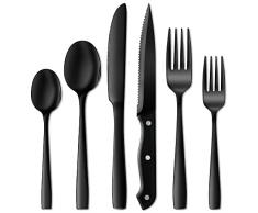 GMAXT Set di posate per 6 persone, 36 pezzi, in acciaio inox, con coltello/forchetta/cucchiaio/coltello da bistecca, lucidato, lavabile in lavastoviglie…
