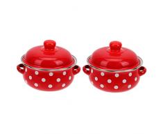 UPKOCH 2Pcs Pentola Smaltata Vetro Pentola A Fuoco Lento Pentole Antiaderenti Brasiera Con Coperchio Ciotola Di Zuppa Di Ceramica Pentola Di Spaghetti Istantanei Casseruola Pentola Di