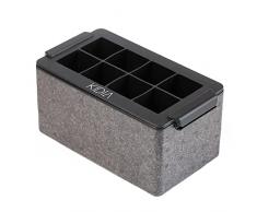 Kidia Clear Ice stampo ghiaccio in silicone, 8 cubetti 5x5 cm ghiaccio trasparente cristallino per cocktail whisky attrezzatura barman bartender