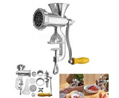 Tritacarne manuale, tritacarne manuale in acciaio inox per macinare la carne a mano in acciaio inox macinare la salsiccia Stuffer smerigliatrice a mano per maiale, pesce di manzo pollo pepe funghi