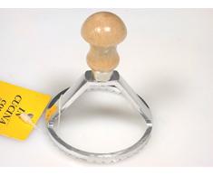 NTT Stampo Ravioli Tondo Ø 8 Cm in Acciaio Inox con Impugnatura in Legno