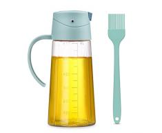 Hippodance Bottiglia Dispenser per Olio doliva co e Tappo Automatico,Oliera Bottiglie Vetro,630ml Contenitore per Condimenti a Tenuta Stagna per Cucina e BBQ