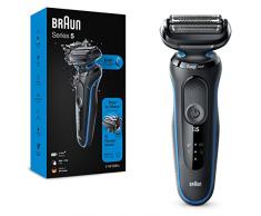 Braun Series 5 Rasoio Elettrico Barba, EasyClean, Wet&Dry, Ricaricabile, Rasoio A Lamina Senza Fili, 51-B1000s Blu