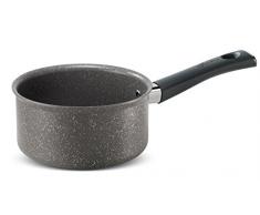 Lagostina Lavinia Casseruola Fonda a Manico Lungo, Antiaderente Effetto Pietra, Alluminio, Grigio Scuro, Diametro 16 cm