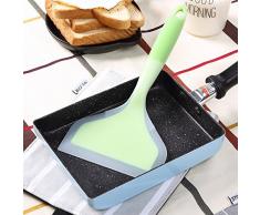Spatola per frittata, in silicone ambientale, resistente al calore, antiaderente spatola, per uova, crepes, brownies, pesce, pancake, pizza (verde erba)