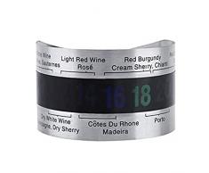 jianpan Termometro da vino con display LCD, per bottiglie e vino, braccialetto con termometro per vino rosso da 4 a 24 gradi Celsius