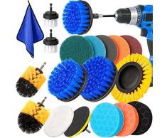 YOCOLE 20 Pezzi Spazzole per Trapano, Elettrica Drill Brush Set Rotante Power Scrubber per Pulizia, Spazzola per Avvitatore a Batteria per Pavimenti, Bagno, Auto, Persiane