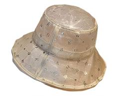 Cappello da Sole per Donna Floppy UPF 50 Estate Panama Secchio Cappello Hip Hop Sun cap Donne Donne Moda Biths Trasparente Lettera Pescatore Cappello Taglia Unica (Color : Champagne, Size : M)