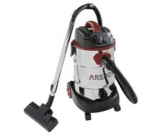 Arebos Aspirapolvere industriale 1600 W | Aspirapolvere a umido e a secco | Aspirapolvere industriale con e senza sacchetto | Contenitore da 30 l | Rosso