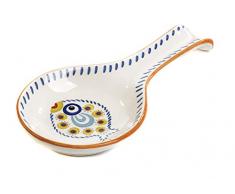 Appoggia mestolo, Cucchiaio in Ceramica Smaltata Collezione Profumo di Mare confezionato con Elegante Scatola Bomboniera Regalo