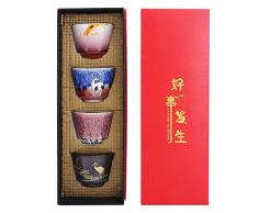 4 Pezzi/Set Tazza Da Tè Kung Fu Set di Tazze In Ceramica Fatte A Mano In Stile Giapponese Design Unico Per La Casa Regalo Bicchieri Per La Casa