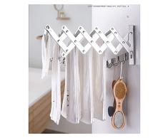 YAWEDA Balcone Durevole Stendino da Parete Appendiabiti in Acciaio Inossidabile Pieghevole a Scomparsa Stendino per Bagno Camera da Letto Doccia (Size : 50cm)