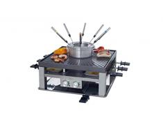 Solis Combi Grill 3 in 1 796 Bistecchiera Elettrica - Grill Elettrico - Set da cucina gourmet - Grill, Fondue e Raclette - Adatto per un massimo di 8 persone - 1200W
