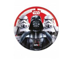 Disney 53875 Piatti di carta, decorazioni per festa, motivo Star Wars, misura grande, 23 cm, 8 pezzi