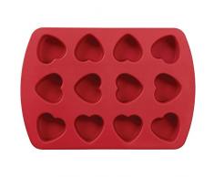 FantasyDay® Stampo in Silicone con 12 Cavità per Cubetti di Ghiaccio, Biscotti, Tortini, Cioccolato, Dolci - Cuore