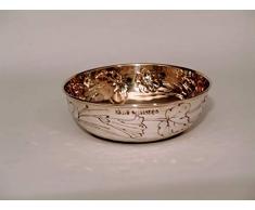 Generico Ciotola Cesellata Malva Silvestris Interno Dorato in Argento 800 Massiccio (Argento, Argento)