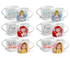 Home Disney Princess Set 6 Tazze Jumbo in Porcellana, 400cc, Tazze Bimba, Colazione, Principesse